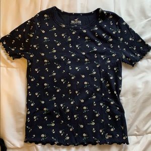 Hollister navy blue floral shirt